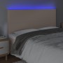 Headboard LED lights cappuccino synthetic leather 160x5x118/128cm by , Headboards and footboards - Ref: Foro24-3122245, Price...