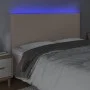 Headboard LED lights cappuccino synthetic leather 160x5x118/128cm by , Headboards and footboards - Ref: Foro24-3122245, Price...