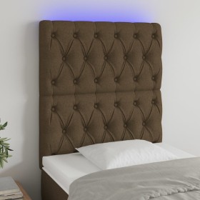Kopfteil mit LED-Leuchten aus dunkelbraunem Stoff 80x7x118/128 cm von , Kopf- und Fußteile - Ref: Foro24-3122737, Preis: 85,9...