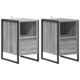 Mesa de Noche con cajón 2 pcs Gris Sonoma 39,5 x 30 x 50 cm