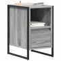 Mesa de Noche con cajón 2 pcs Gris Sonoma 39,5 x 30 x 50 cm