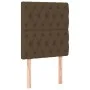 Headboard with LED lights dark brown fabric 80x7x118/128 cm by , Headboards and footboards - Ref: Foro24-3122737, Price: 89,2...