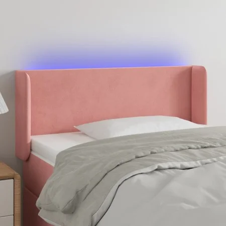 Cabecero con LED de terciopelo rosa 103x16x78/88 cm de , Cabeceros y pies de cama - Ref: Foro24-3122997, Precio: 58,46 €, Des...