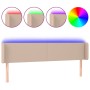 Cabecero con LED cuero sintético capuchino 183x16x78/88 cm de , Cabeceros y pies de cama - Ref: Foro24-3123063, Precio: 85,74...