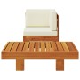Muebles de jardín 2 pzas cojines blanco crema madera de acacia