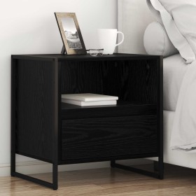 Mesa de Noche con cajón 2 pcs Roble Negro 50 x 39,5 x 50 cm en Mesitas de noche | Comprar online en Foro24