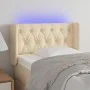 Cabecero con LED de tela crema 83x16x78/88 cm de , Cabeceros y pies de cama - Ref: Foro24-3123551, Precio: 56,76 €, Descuento: %