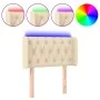 Cabecero con LED de tela crema 83x16x78/88 cm de , Cabeceros y pies de cama - Ref: Foro24-3123551, Precio: 56,76 €, Descuento: %