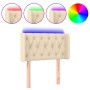 Cream fabric headboard with LED 83x16x78/88 cm by , Headboards and footboards - Ref: Foro24-3123551, Price: 55,56 €, Discount: %