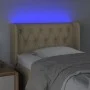 Cream fabric headboard with LED 83x16x78/88 cm by , Headboards and footboards - Ref: Foro24-3123551, Price: 56,76 €, Discount: %