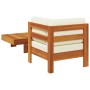 Muebles de jardín 2 pzas cojines blanco crema madera de acacia