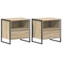 Mesa de Noche con cajón 2 pcs Sonoma 50 x 39,5 x 50 cm en Mesitas de noche | Comprar online en Foro24