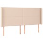 Headboard with LED cappuccino synthetic leather 183x16x118/128cm by , Headboards and footboards - Ref: Foro24-3123875, Price:...