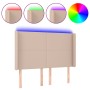Cabecero con LED cuero sintético capuchino 147x16x118/128cm de , Cabeceros y pies de cama - Ref: Foro24-3123863, Precio: 115,...