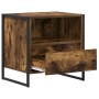 Mesa de Noche con cajón 2 pcs Roble Humo 50 x 39,5 x 50 cm