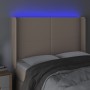 Kopfteil mit LED-Cappuccino-Kunstleder 147x16x118/128cm von , Kopf- und Fußteile - Ref: Foro24-3123863, Preis: 115,06 €, Raba...