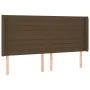 Dark brown fabric headboard with LED 163x16x118/128 cm by , Headboards and footboards - Ref: Foro24-3124197, Price: 115,35 €,...