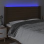 Dunkelbraunes Stoffkopfteil mit LED 163x16x118/128 cm von , Kopf- und Fußteile - Ref: Foro24-3124197, Preis: 118,56 €, Rabatt: %