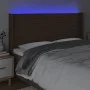 Dunkelbraunes Stoffkopfteil mit LED 163x16x118/128 cm von , Kopf- und Fußteile - Ref: Foro24-3124197, Preis: 115,35 €, Rabatt: %