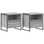 Mesa de Noche con cajón 2 pcs Gris Sonoma 50 x 39,5 x 50 cm