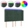 Cabecero con LED de terciopelo verde oscuro 147x16x118/128 cm de , Cabeceros y pies de cama - Ref: Foro24-3124239, Precio: 12...