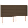 Headboard with LED in dark brown fabric 203x16x118/128 cm by , Headboards and footboards - Ref: Foro24-3124213, Price: 137,32...