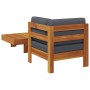 Muebles de jardín 2 pzas cojines madera acacia gris oscuro