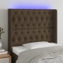 Kopfteil mit LED aus dunkelbraunem Stoff 103x16x118/128 cm von , Kopf- und Fußteile - Ref: Foro24-3124377, Preis: 107,51 €, R...