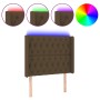 Headboard with LED in dark brown fabric 103x16x118/128 cm by , Headboards and footboards - Ref: Foro24-3124377, Price: 107,51...