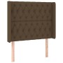 Headboard with LED in dark brown fabric 103x16x118/128 cm by , Headboards and footboards - Ref: Foro24-3124377, Price: 107,51...