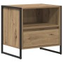 Mesa de Noche con cajón 2 pcs Roble Artesanal 50 x 39,5 x 50 cm en Mesitas de noche | Comprar online en Foro24
