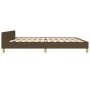 Bed frame with headboard in dark brown fabric 200x200cm by , Beds and slatted bases - Ref: Foro24-3124922, Price: 230,20 €, D...