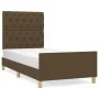 Bettgestell aus dunkelbraunem Stoff mit Kopfteil 80x200 cm von , Betten und Lattenroste - Ref: Foro24-3125255, Preis: 172,29 ...
