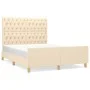 Bed frame with cream fabric headboard 140x190 cm by , Beds and slatted bases - Ref: Foro24-3125297, Price: 259,93 €, Discount: %
