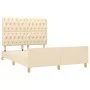 Bed frame with cream fabric headboard 140x190 cm by , Beds and slatted bases - Ref: Foro24-3125297, Price: 259,93 €, Discount: %