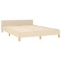 Bed frame with cream fabric headboard 140x190 cm by , Beds and slatted bases - Ref: Foro24-3125297, Price: 264,58 €, Discount: %