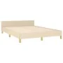 Bed frame with cream fabric headboard 140x190 cm by , Beds and slatted bases - Ref: Foro24-3125297, Price: 259,93 €, Discount: %