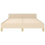 Bed frame with cream fabric headboard 140x190 cm by , Beds and slatted bases - Ref: Foro24-3125297, Price: 264,58 €, Discount: %
