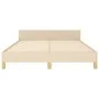 Bed frame with cream fabric headboard 140x190 cm by , Beds and slatted bases - Ref: Foro24-3125297, Price: 259,93 €, Discount: %