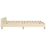 Bed frame with cream fabric headboard 140x190 cm by , Beds and slatted bases - Ref: Foro24-3125297, Price: 259,93 €, Discount: %