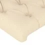 Bed frame with cream fabric headboard 140x190 cm by , Beds and slatted bases - Ref: Foro24-3125297, Price: 259,93 €, Discount: %