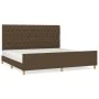 Bed frame with headboard in dark brown fabric 200x200cm by , Beds and slatted bases - Ref: Foro24-3125327, Price: 291,80 €, D...