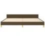Bed frame with headboard in dark brown fabric 200x200cm by , Beds and slatted bases - Ref: Foro24-3125327, Price: 291,80 €, D...