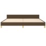 Estructura de cama con cabecero de tela marrón oscuro 200x200cm de , Camas y somieres - Ref: Foro24-3125327, Precio: 296,78 €...