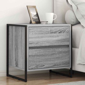 Mesa de Noche con cajón 2 pcs Gris Sonoma 50 x 39.5 x 50 cm en Mesitas de noche | Comprar online en Foro24