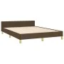 Bed frame with headboard in brown fabric 140x200 cm by , Beds and slatted bases - Ref: Foro24-3125384, Price: 214,41 €, Disco...