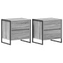 Mesa de Noche con cajón 2 pcs Gris Sonoma 50 x 39.5 x 50 cm