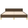 Bed frame with headboard in brown fabric 140x200 cm by , Beds and slatted bases - Ref: Foro24-3125384, Price: 221,16 €, Disco...