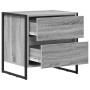 Mesa de Noche con cajón 2 pcs Gris Sonoma 50 x 39.5 x 50 cm