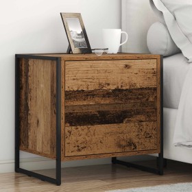 Mesa de Noche con cajón 2 pcs Madera Vieja 50 x 39.5 x 50 cm en Mesitas de noche | Comprar online en Foro24